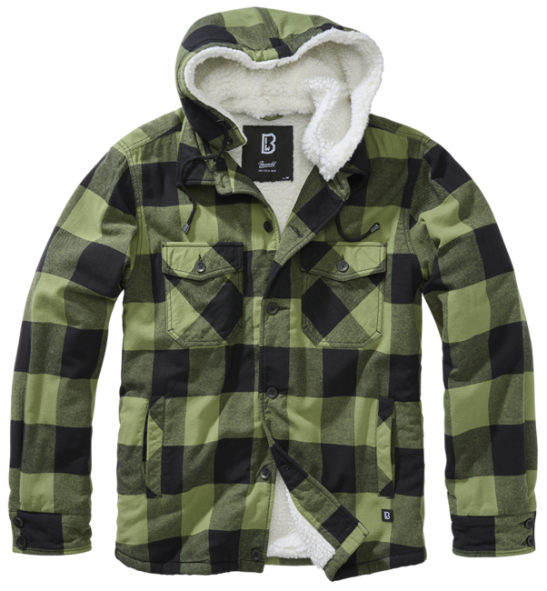 Brandit Lumber Hooded Jacket, Black/Olive