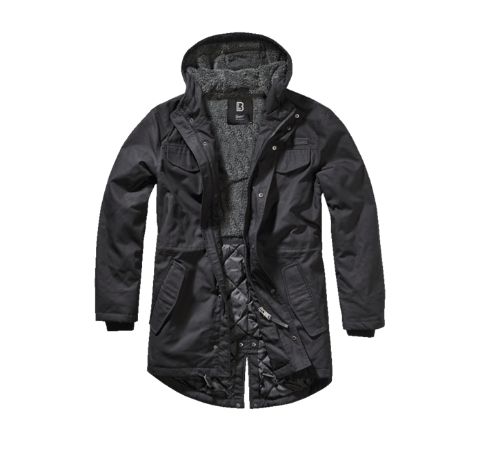 Brandit Marsh Lake Teddy Parka, Black