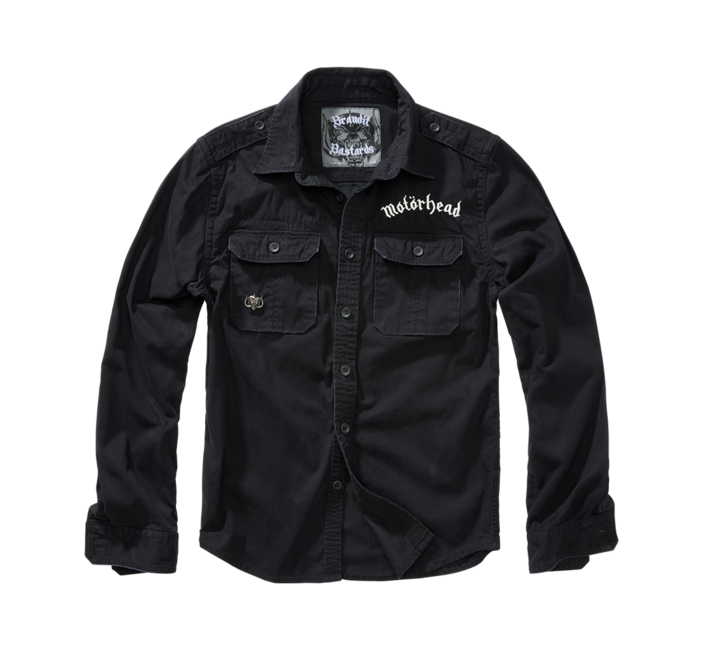 Brandit Motörhead Vintage Long Sleeve Shirt, Black