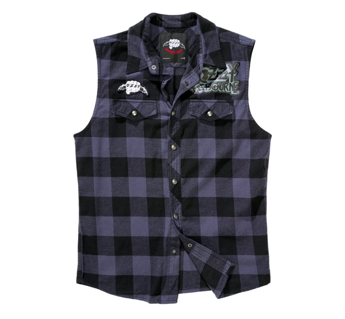 Brandit Ozzy Sleeveless Shirt, Black Grey
