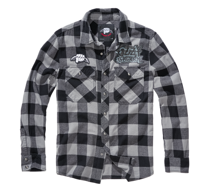 Brandit Ozzy Shirt Long Sleeve, Charcoal Black