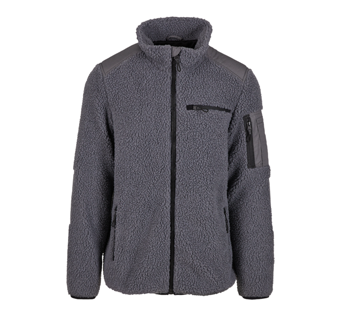 Brandit Pánska flísová bunda Ramble Teddyfleece, antracitová