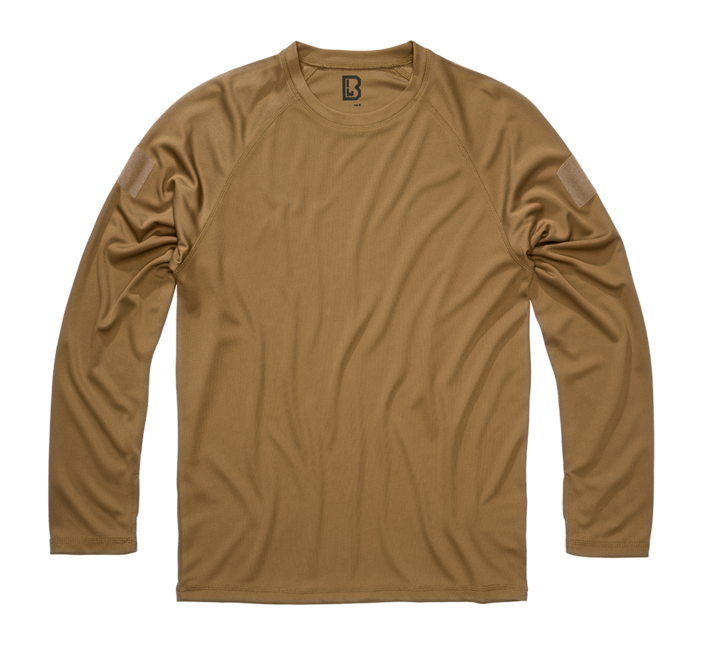 Brandit Men's Quick Dry Long Sleeve T-Shirt, Camel