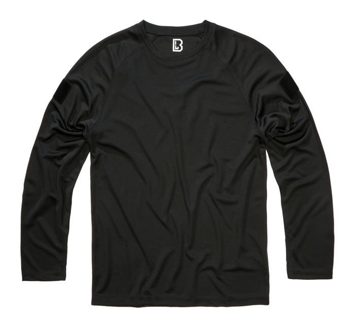 Brandit Men's Quick Dry Long Sleeve T-Shirt, Black