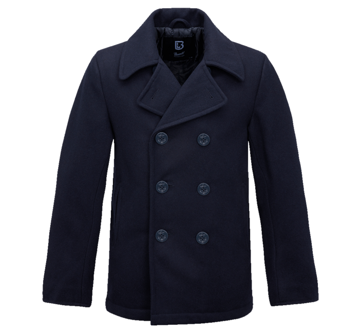 Brandit Pea Coat, Navy Blue
