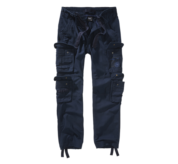 Brandit Pure Slim Fit Trousers, Navy Blue