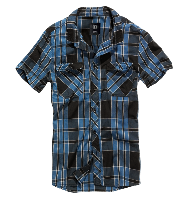 Brandit Roadstar Shirt Short Sleeve, Indigo Checked