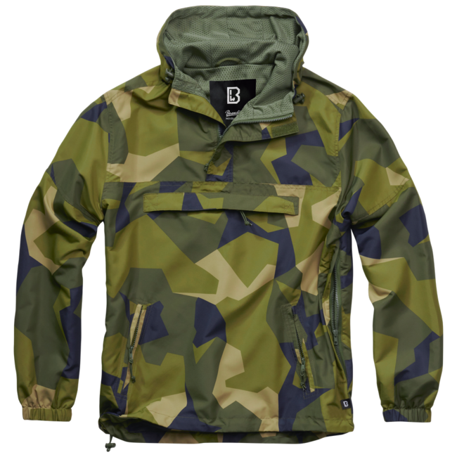 Brandit Summer Windbreaker Jacket, Swedish Camo M90