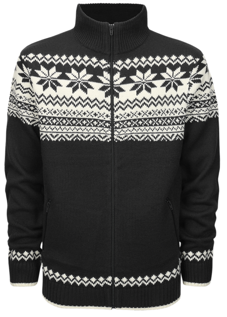 Brandit Norwegian Sweater with Zip Fastening, Black