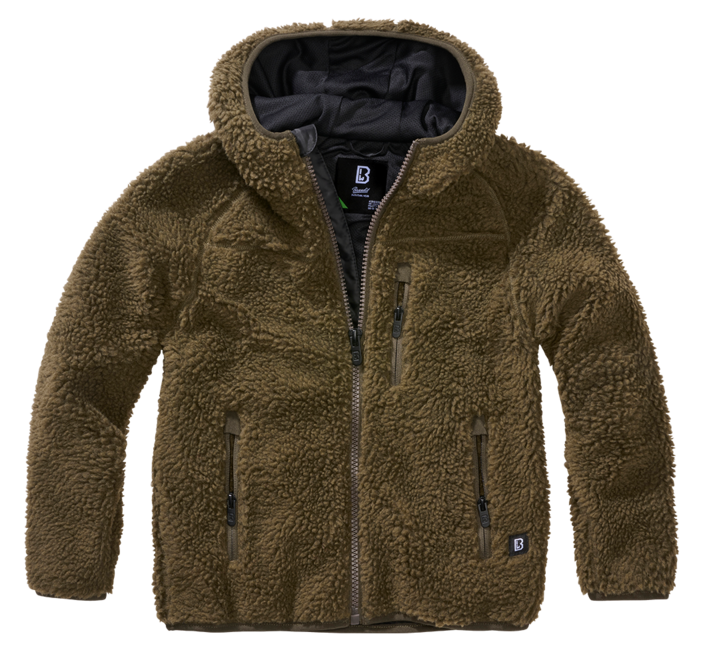 Brandit Teddy Fleece Jacket, Olive, Children's
