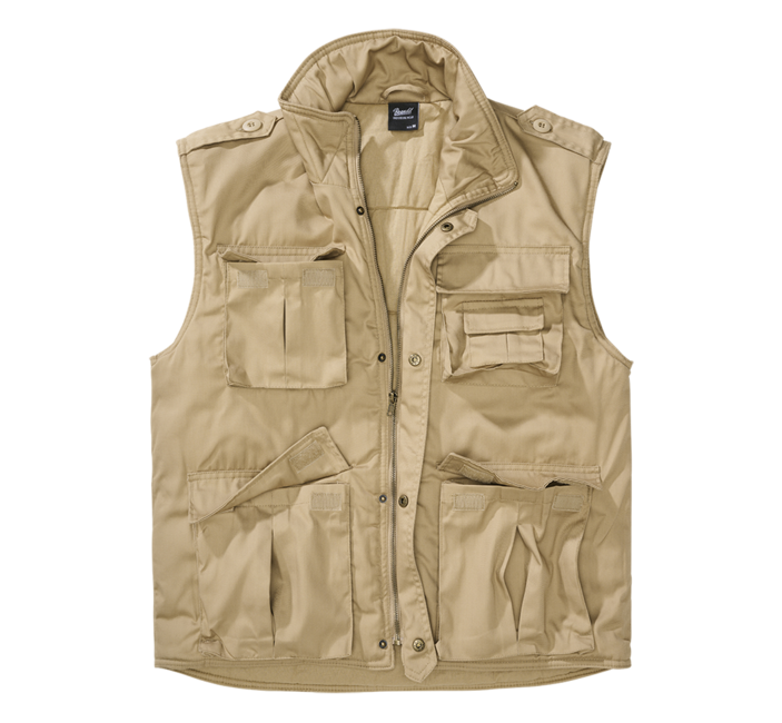 Brandit Ranger Quilted Vest, Camel