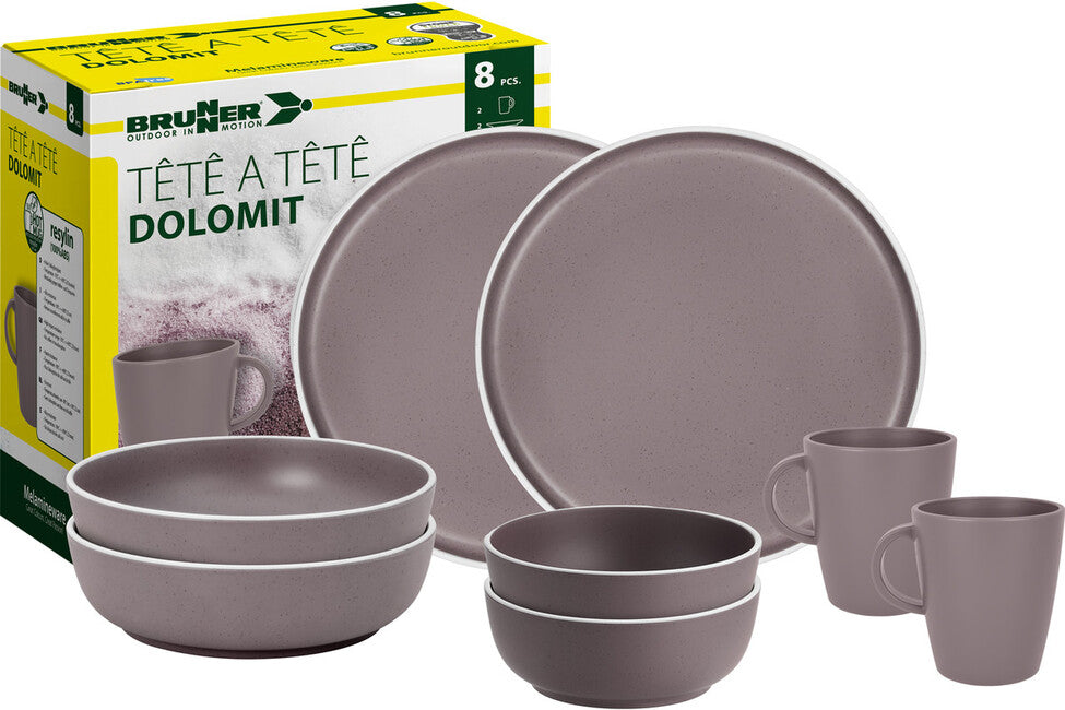 Brunner Camping Dinnerware Set, Purple
