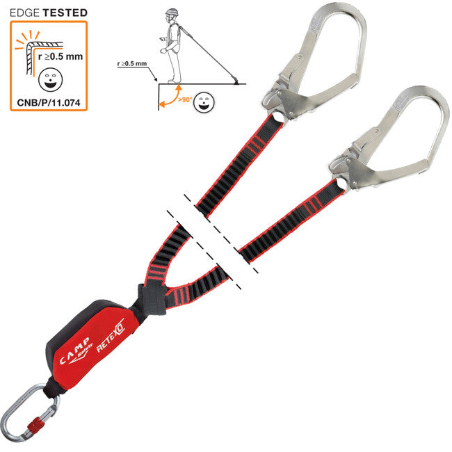 CAMP Retexo Rewind Double Safety Harness with Fall Arrestor and Elastic Cords 115-175 cm