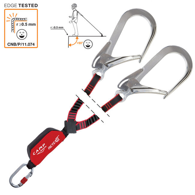 CAMP Safety Harness with Fall Damper and Elastic Cords Retexo Rewind Double 130 - 190 cm