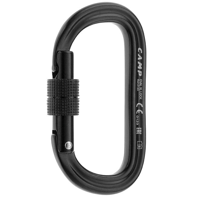 CAMP Aluminum Carabiner Oval XL Lock, Black
