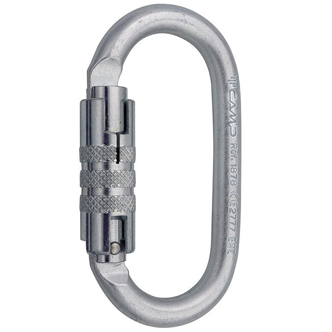 CAMP 2Lock Steel Oval Pro Carabiner with Automatic Lock