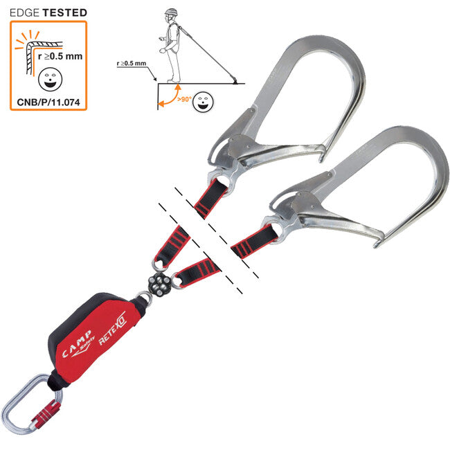 CAMP Retexo Gyro Rewind Lanyard with Loop, Elastic Cord and Carabiners 115-155 cm