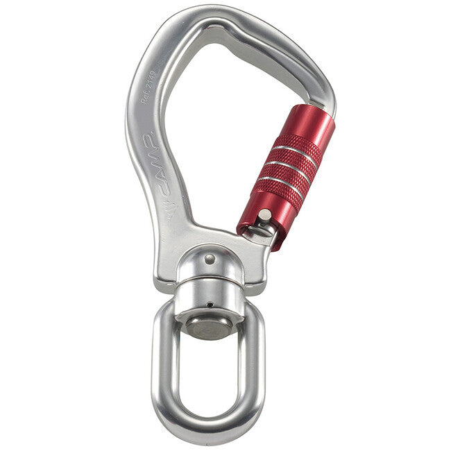 CAMP Swivel Alu Hook 3Lock 23 mm Locking Carabiner with Safety Lock