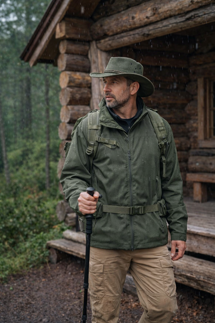 WARAGOD Olvin Waxed Hat with Waterproof Treatment and UPF 50+ Protection, Olive
