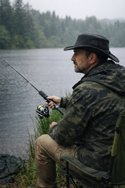 WARAGOD Olvin Waxed Hat with Waterproof Treatment and UPF 50+ Protection, Black