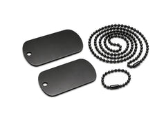 Waragod Dog-Tags dog tags set with chains, black