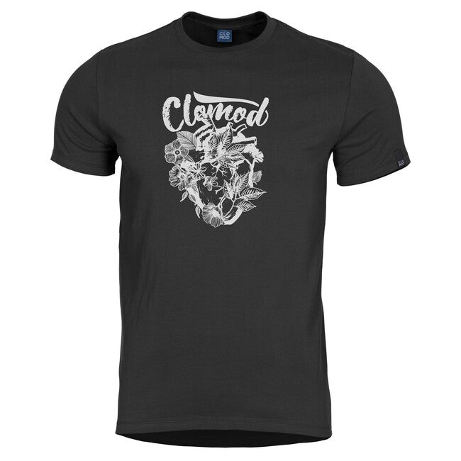 CloMod Flower Heart T-Shirt, Black