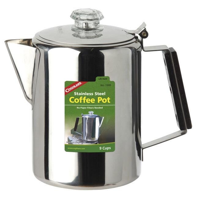 Coghlans Coffee Pot Stainless Steel 9 Cup