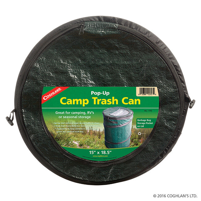 Coghlans Pop-Up Camping Trash Bag Stuffbag 53 Liters, Dark Green