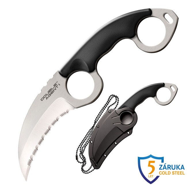 Cold Steel Double Agent I Serrated Fixed Blade Knife (AUS8A)