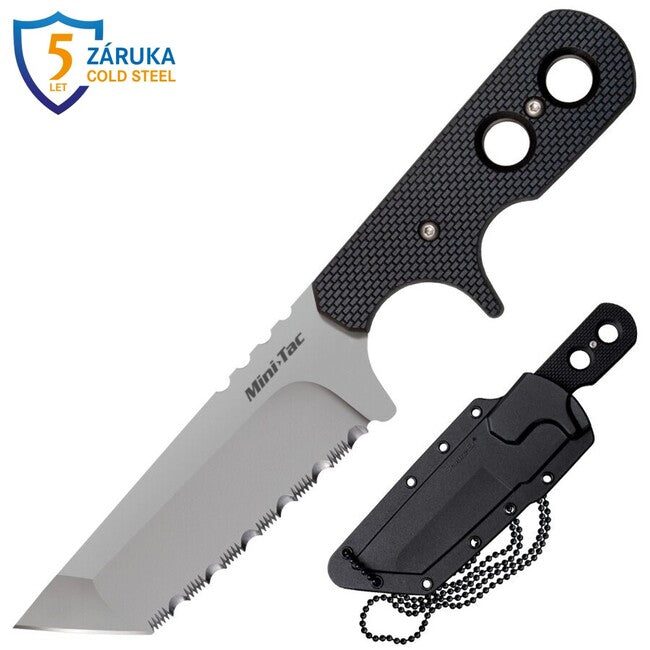 Cold Steel Mini Tac Tanto Fixed Blade Knife Serrated (AUS8A)