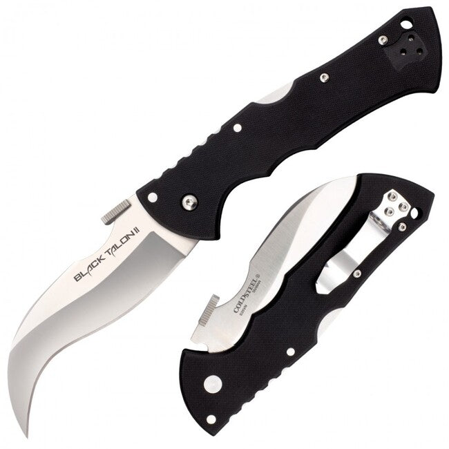 Cold Steel Black Talon 2 Folding Knife, Plain Edge