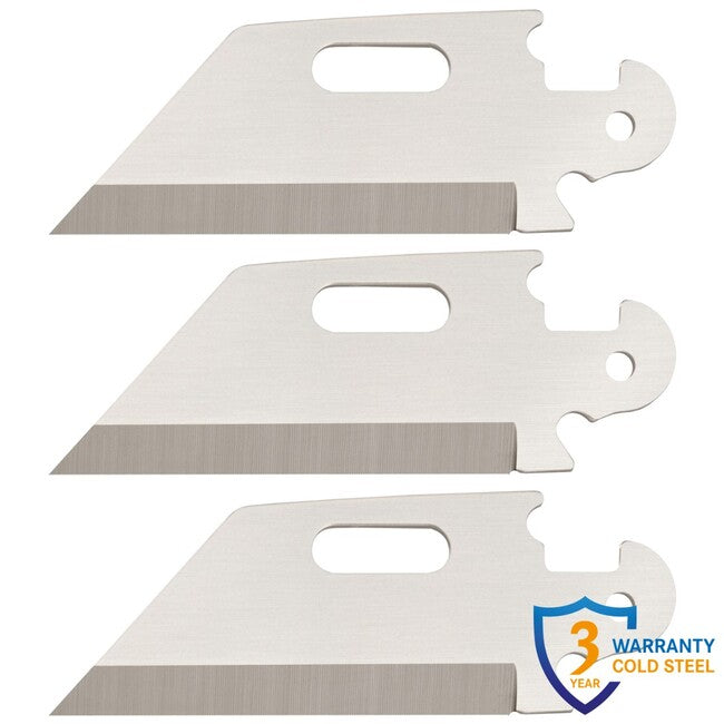 Cold Steel Click N Cut Folding Knife (3-Pack with Utility Plain Edge Blades)