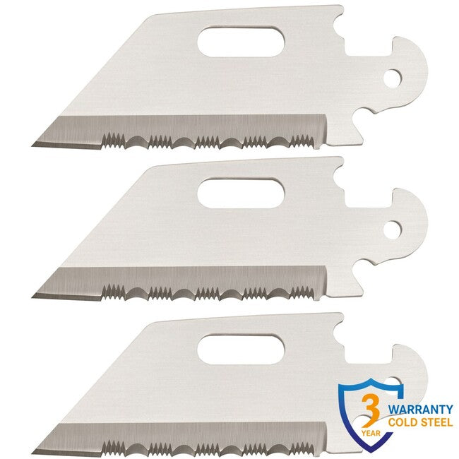 Cold Steel Click N Cut Folding Knife (3-Pack with Utility Serrated Edge Blades)
