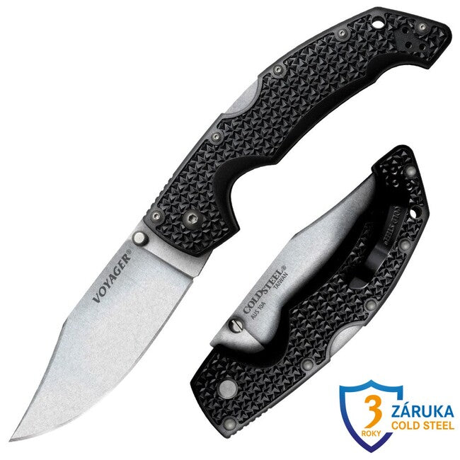 Cold Steel Large Voyager Clip Point Plain Edge AUS10A Knife