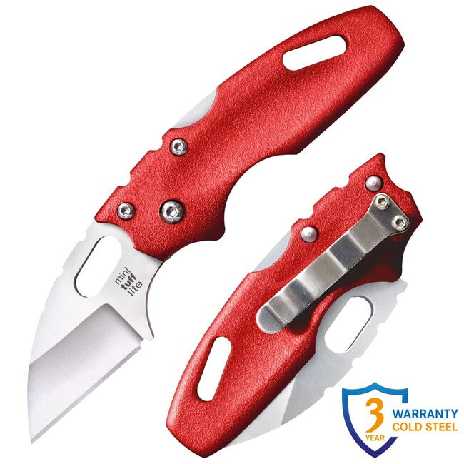 Cold Steel Mini Tuff Lite Folding Knife Plain Edge Red