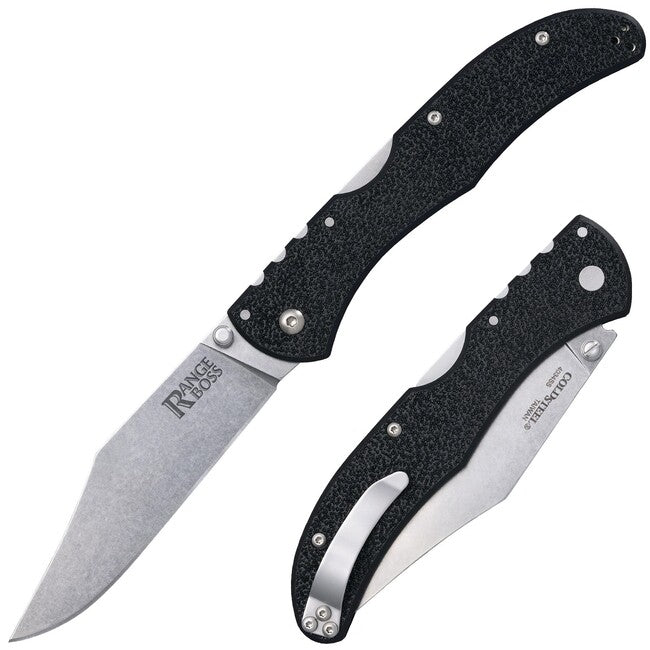 Cold Steel Range Boss Folding Knife, Black Handle
