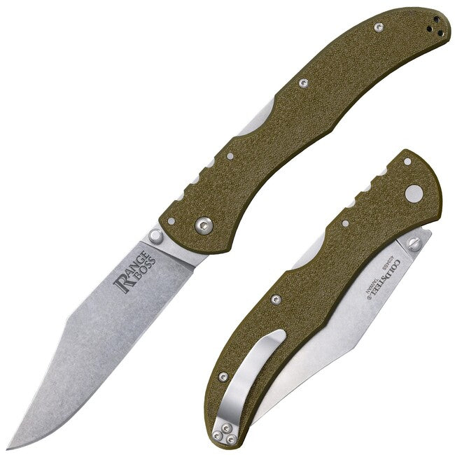 Cold Steel Range Boss Folding Knife, Olive Green Handle