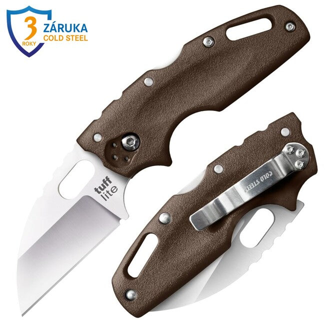 Cold Steel Tuff Lite Plain Folding Knife, Brown Handle (AUS8A)