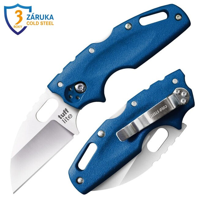 Cold Steel Tuff Lite Folding Knife Plain Edge, Navy Blue Handle (AUS8A)