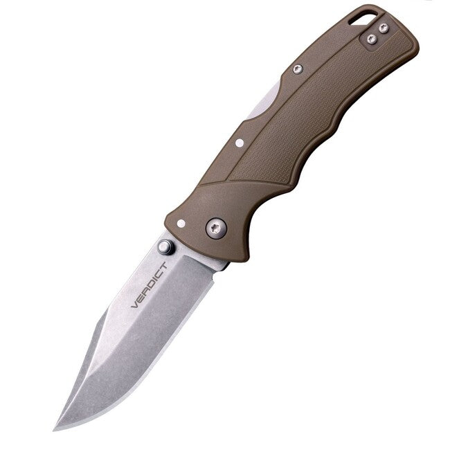 Cold Steel Verdict Clip Point Folding Knife 4116SS FDE GFN Handle
