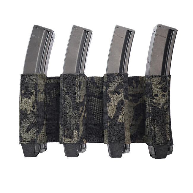 Combat Systems Quad SMG Elastic Magazine Insert, Multicam Black
