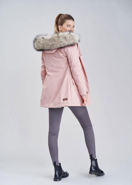 Navahoo Cristal women's winter jacket with hood and fur, pink