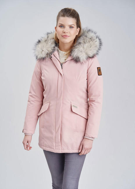 Navahoo Cristal women's winter jacket with hood and fur, pink