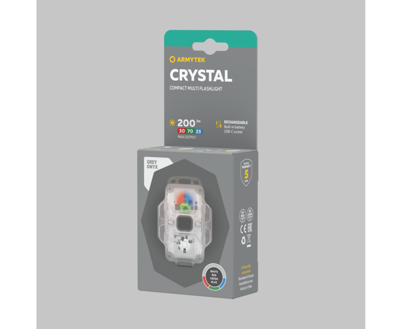 ArmyTek Crystal Grey Transparent Portable LED Flashlight 07102G