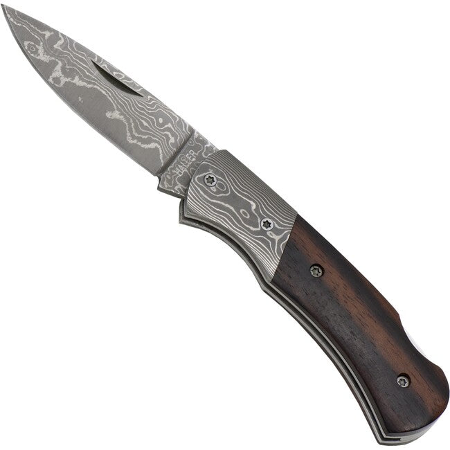 Haller Damask Survival Knife with Damask Steel Damast-Tame Ebony Handle 42969