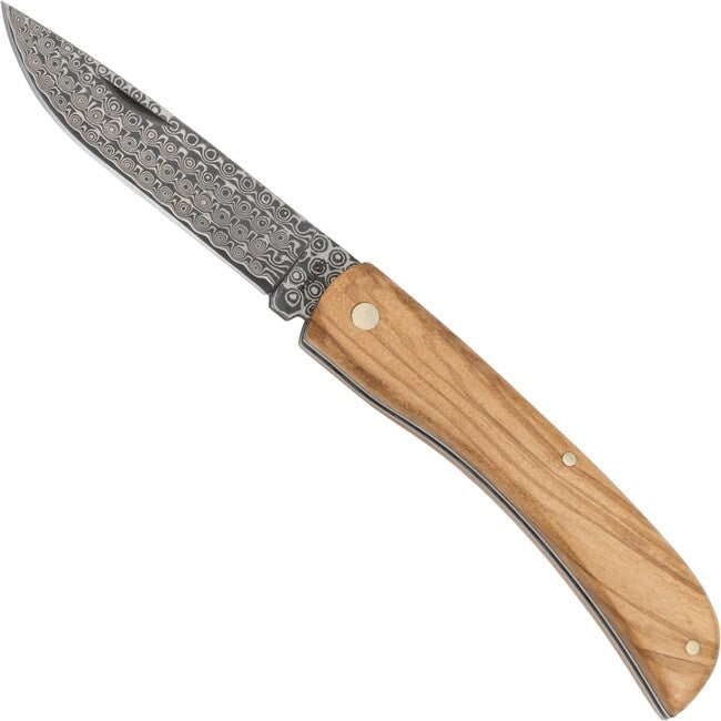 Haller Damask Survival Knife 42987, Damask Steel, Olive Wood