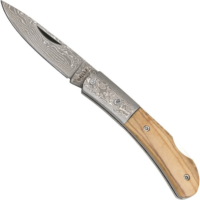 Haller Damast Survival Knife with Damascus Steel Damast-Tame Olive Wood 42988