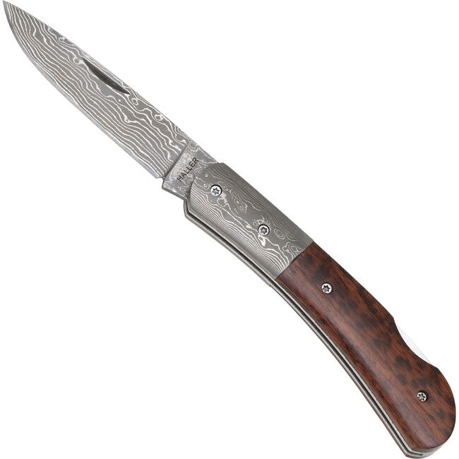 Haller Damascus Pocket Knife, Snakewood