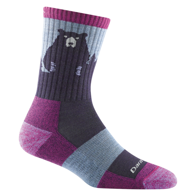 Darn Tough Bear Town Micro Crew Socks Light Cushion Purple