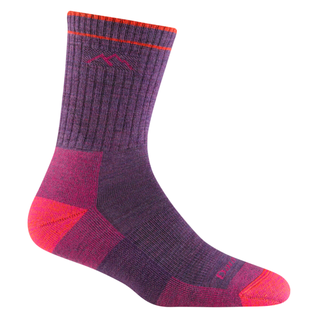 Darn Tough Hiker Micro Crew Socks, Medium Weight Cushioned, Plum Heather